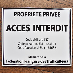 Pancarte truffière protégée